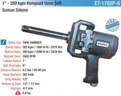 Emax Kompozit Uzun Şaft Somun Sökme Makinesi 1'' - 289Kg 