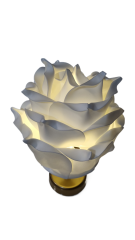 Yapay Eva Çiçeği Kablosuz Masa Lambası      üst beyaz - alt eskitme gold