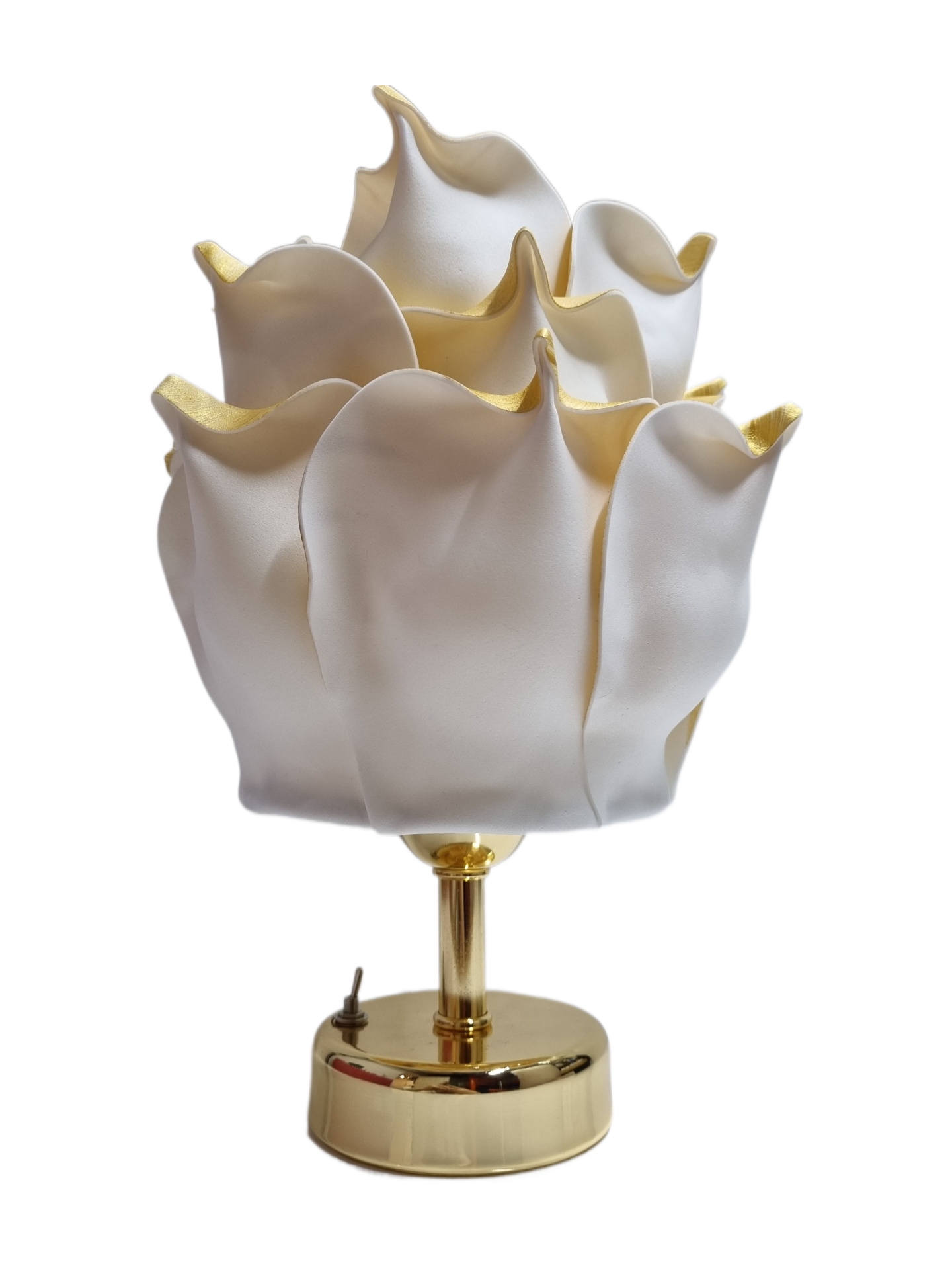 Yapay Eva Çiçeği Kablosuz Masa Lambası      üst gold - alt gold