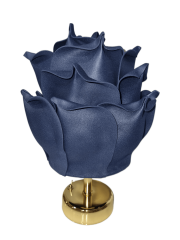 Yapay Eva Çiçeği Kablosuz Masa Lambası      üst lacivert - alt gold