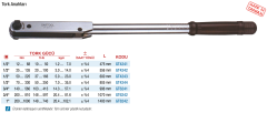 Gartool Tork Anahtarı 1/2'' 12-68 N/M 475 mm