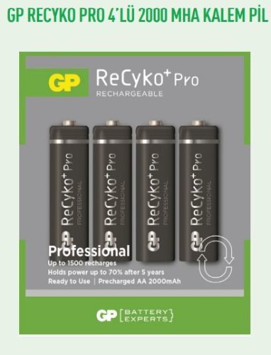 GP210AAHCBEM2GB4  RECYKO PRO 4'LÜ 2000 MHA KALEM PİL