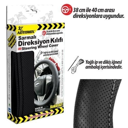 Automix Sarmalı Direksiyon Kılıfı Noktalı Siyah