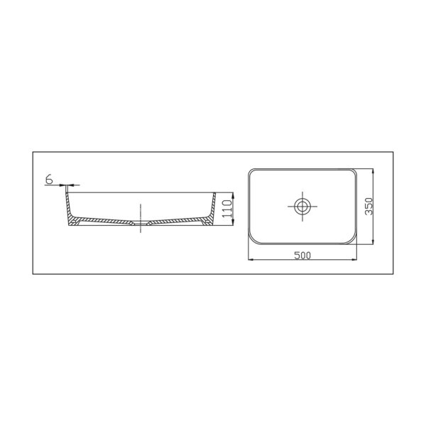 Alvit Smartslim Tezgah Üstü Lavabo 35x50cm Beyaz