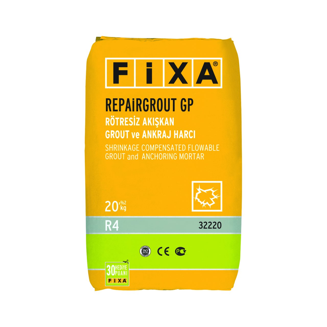 Fixa Repairfix 30 Kalın Tamir Harcı 25 Kg Gri