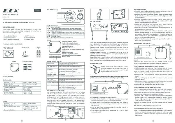 ECA Circle Kablosuz Oda Termostatı On/Off 100W