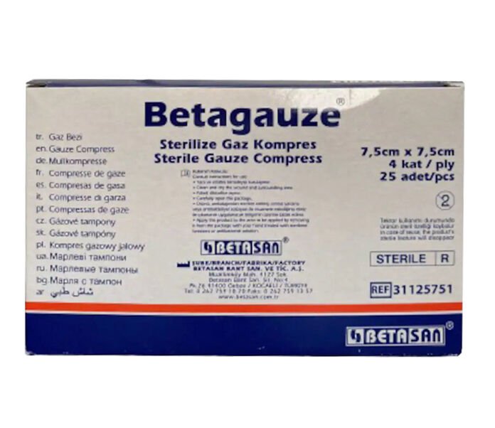 Betagauze STRL Gaz Komprs 7.5x7.5 25li