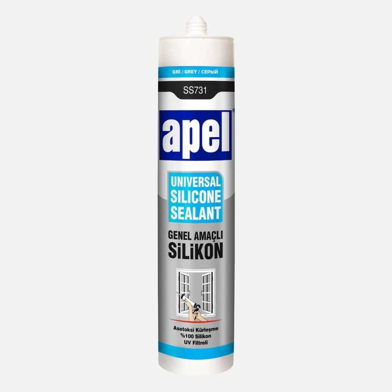 Apel SS731 Genel Amaçlı Silikon Gri 280g