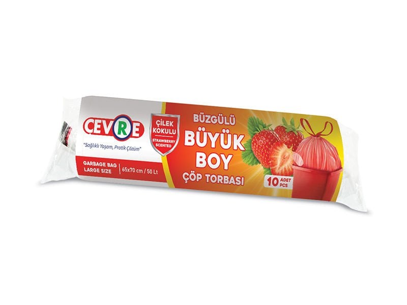 Çevre Büzgülü Çöp Torbası Büyük Çilek