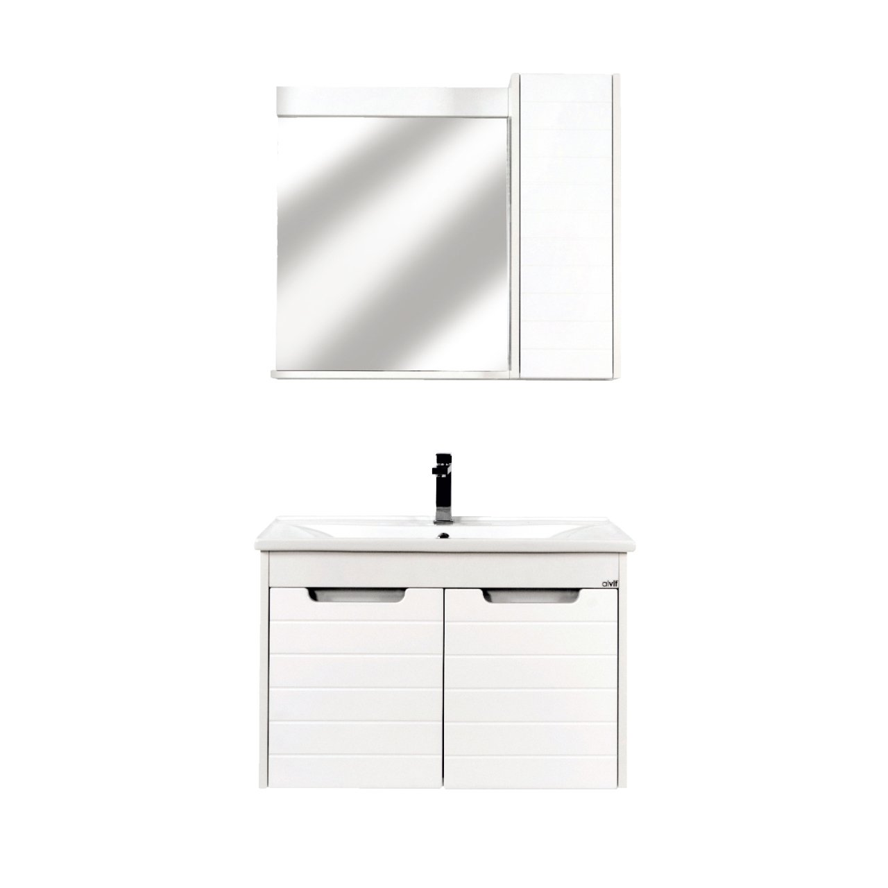 Alvit Arya Banyo Dolabı Takım 80cm Beyaz-Beyaz