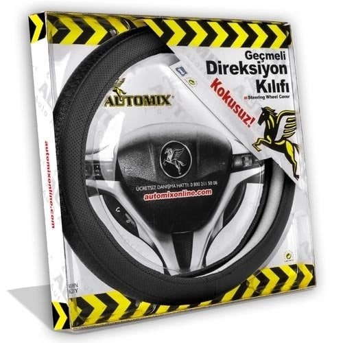 Automix Direksiyon Kılıfı Çember Hasır Siyah 3088
