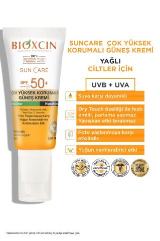 Bioxcin Sun Care Çok Yüksek Korumalı Yağlı Ciltler Için Güneş Kremi Spf 50+ 50ml