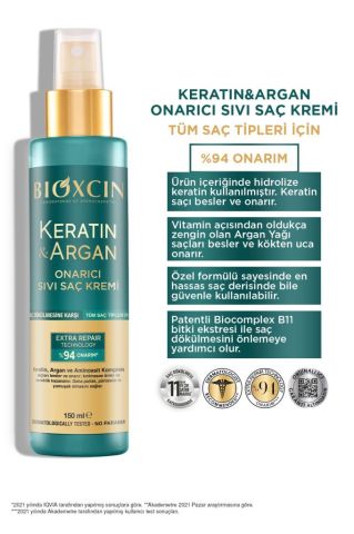 Bioxcin Keratin & Argan Onarıcı Sıvı Saç Bakım Kremi 150 Ml