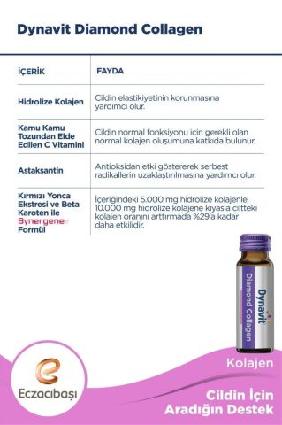 Dynavit Diamond Collagen Üzüm Aromalı Hidrolize Tip I Balık Kolajeni