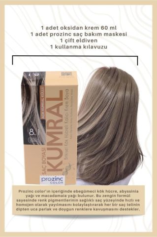 Prozinc Color 8.1 Kumral - Amonyaksız Bitkisel Kalıcı Saç Boyası