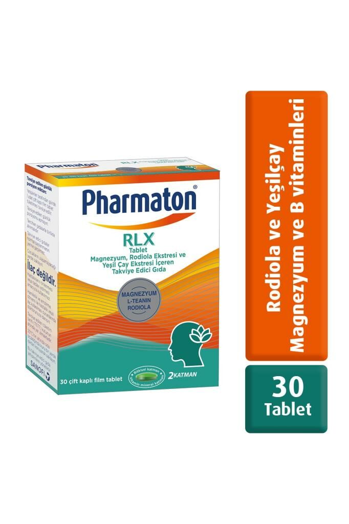 Pharmaton RLX Tablet Magnezyum, Rodiola Ekstresi ve Yeşil Çay Ekstresi İçeren Takviye Edici Gıda