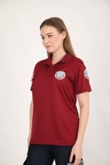YENİ Paramedik Polo Yaka Bordo Comfort T-shirt(Unisex)