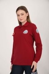 YENİ Paramedik Uzun Kollu Bordo Lacost T-shirt(Unisex)