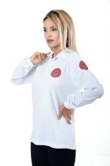 Yeni Beyaz Uzun Kollu Evde Sağlık T-shirt(Unisex)