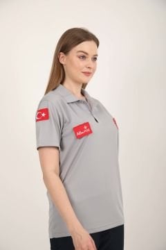 Yeni 112 Acil Sağlık Comfort Polo Yaka Açık Füme T-shirt(Unisex-Fileli)