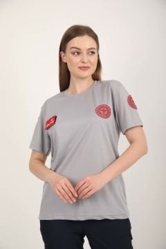 Yeni 112 Acil Sağlık Açık füme Comfort Sıfır Yaka T-shirt(Fileli-Unisex)