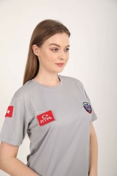 Yeni Paramedik Açık Füme Sıfır Yaka Comfort T-shirt(Unisex-Fileli)