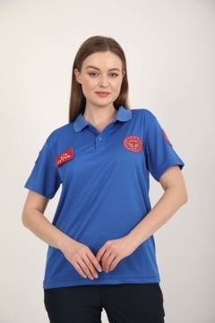 Yeni Acil Sağlık Sax Mavisi Polo Yaka Comfort T-shirt(Unisex-Fileli)