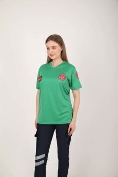 Yeni Acil Sağlık Açık Yeşil Sıfır Yaka Comfort T-shirt(Unisex-Fileli)