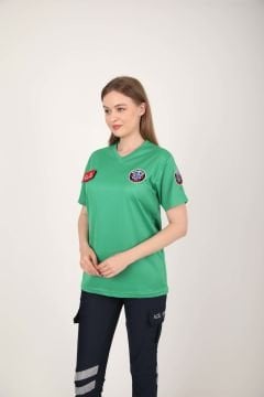 Yeni Paramedik Açık Yeşil Sıfır Yaka Comfort T-shirt(Unisex-Fileli)