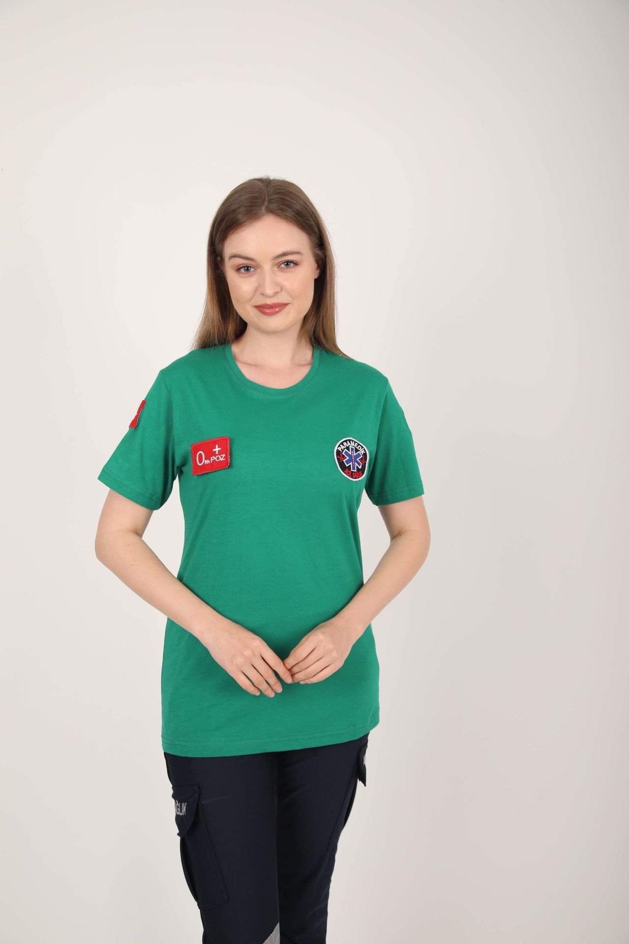 Yeni Paramedik Açık Yeşil Sıfır Yaka Penye T-shirt(Unisex)