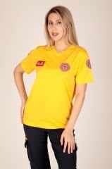 Yeni Sarı V Yaka 112 Acil Sağlık T-shirt(Fileli-Unisex)