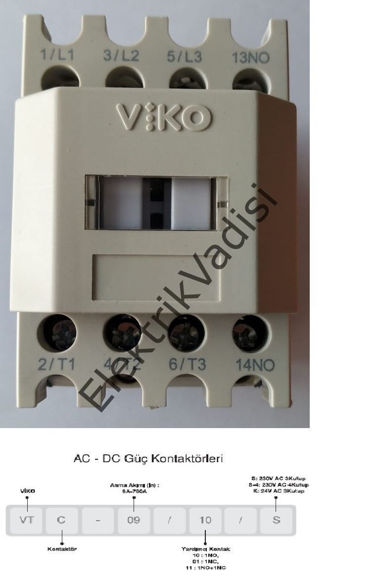 Viko Güç Kontaktörleri VTC Serisi 40 Amper vtc-40/11/s