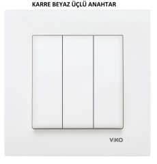 Viko Karre/Meridian Beyaz/Krem Üçlü Anahtar