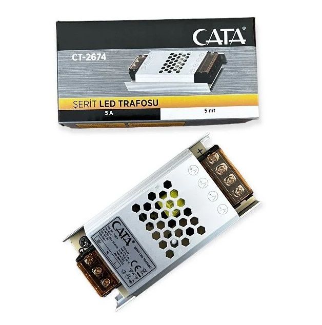 Cata 60W 5 Amper Şerit Led Trafosu Süper Slim Fansız CT-2674