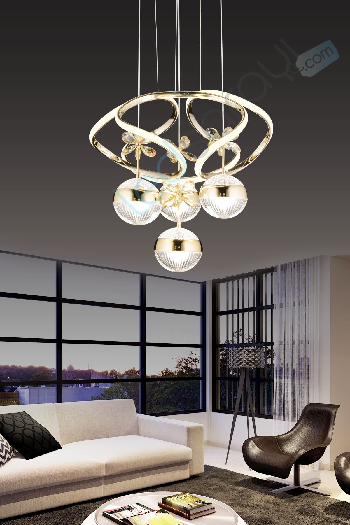 Dekoratif Led Avize ACR-024-Toplu Gold
