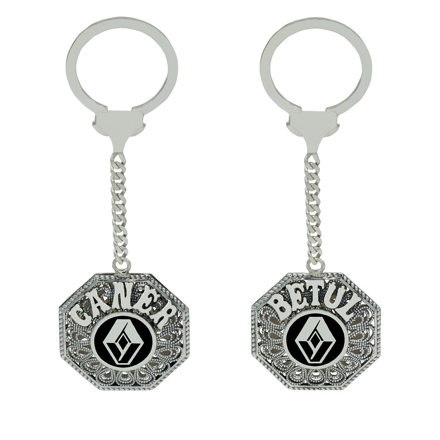 Gümüş Renault Logolu Telkari İsimli Anahtarlık