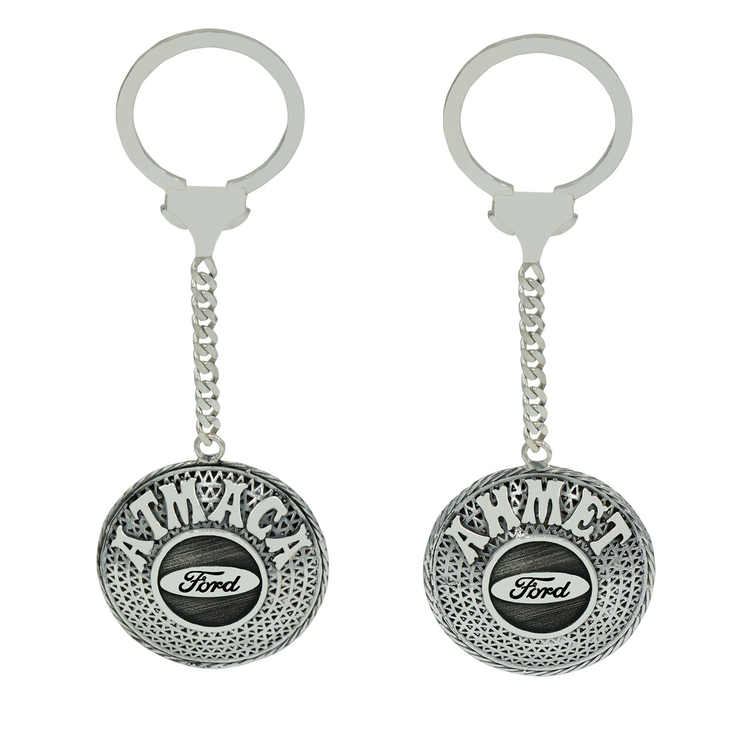 Gümüş Ford Logolu Telkari İsimli Anahtarlık