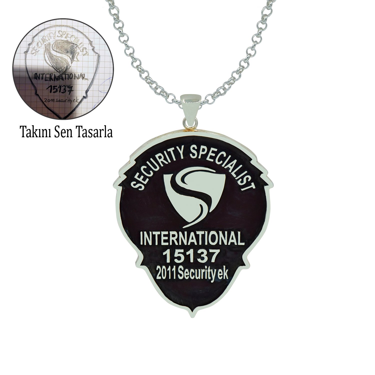 Gümüş Firma Logolu Yakın Koruma Madalyon