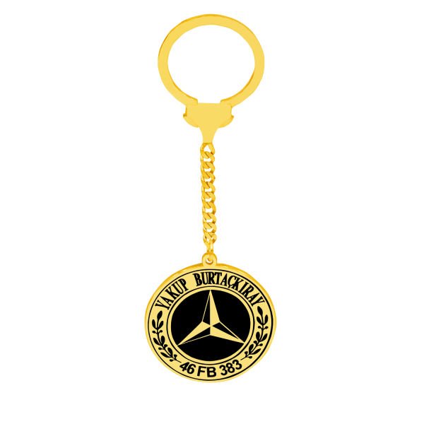 Gümüş İsimli Mercedes Logolu Anahtarlık
