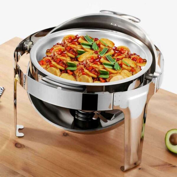 Epinox Chafing Dish, Yuvarlak, Roll Top Kapak, 9 L