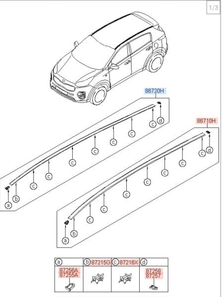 Kia Sportage 2020 Sağ Tavan Oluk Çıtası 86720h