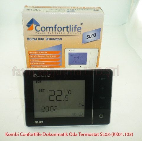 Confortlife Oda Termostatı. digital Siyah  SL03 Ön Panel Dokunmatik Haftalık Programlı (KK01.103)