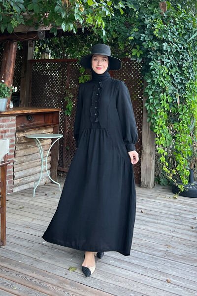 Siyah Müslin Elbise