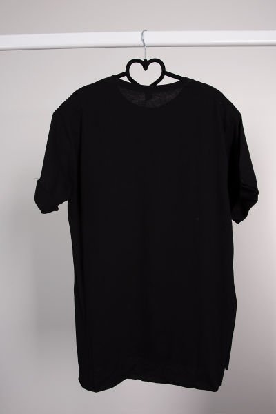 Yazılı Baskılı T shirt Siyah