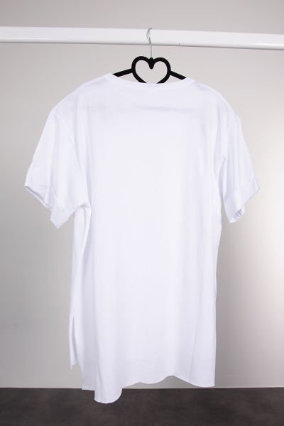 Yazılı Baskılı T shirt Beyaz