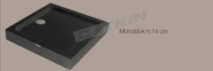 Duş Teknesi Siyah 140x80 Dikdörtgen Monoblok Sanacryl H.14 cm