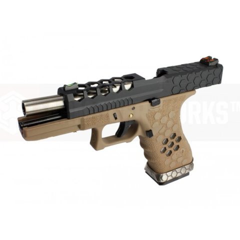 AW VX0111 Hex Cut ''Signature Model'' 1.7 GBB Airsoft Tabanca - Tan - Siyah