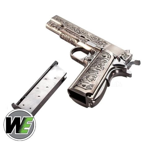 Airsoft Tabanca WE Colt 1911 İşlemeli Gümüş WE-E006SP-BOX