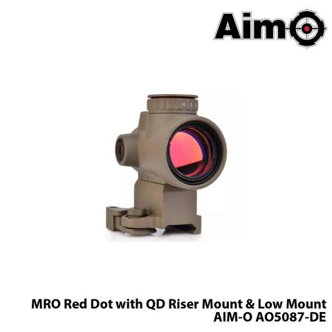 Red-Dot MRO with QD Riser Mount & Low Mount-TAN AIM-O AO5087-DE