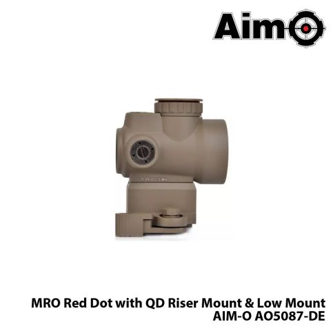 Red-Dot MRO with QD Riser Mount & Low Mount-TAN AIM-O AO5087-DE